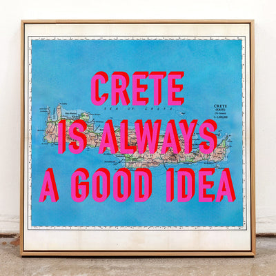 Crete Retro Pop Art Map Print - Magic Posters