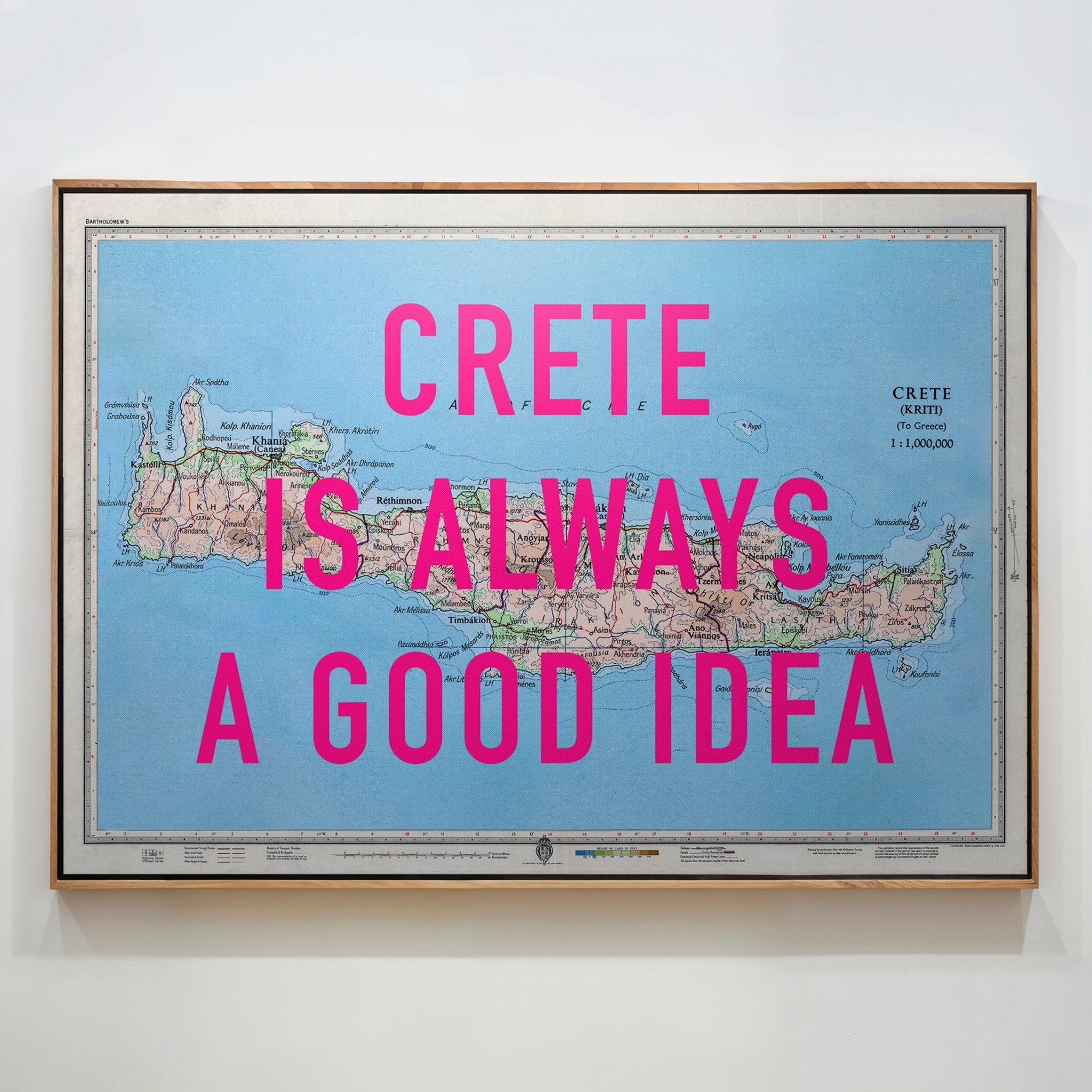 Crete Retro Pop Art Map Print - Magic Posters