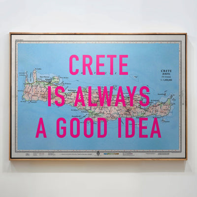Crete Retro Pop Art Map Print - Magic Posters