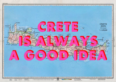 Crete Retro Pop Art Map Print