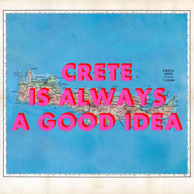 Crete Retro Pop Art Map Print
