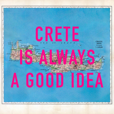 Crete Retro Pop Art Map Print