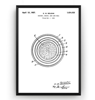 Cricket Ball 1927 Patent Print - Magic Posters