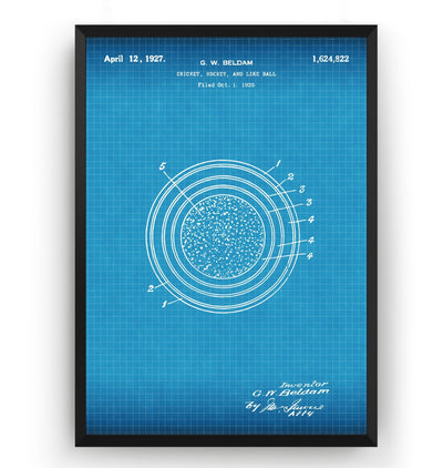 Cricket Ball 1927 Patent Print - Magic Posters