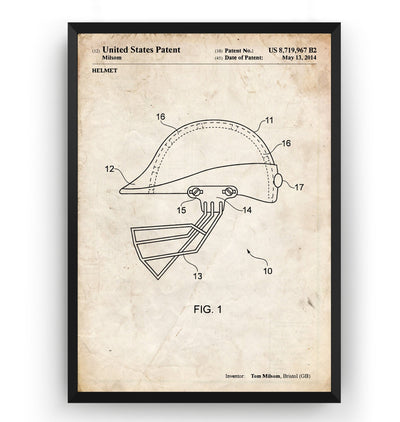 Cricket Helmet 2014 Patent Print - Magic Posters