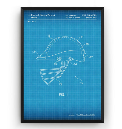 Cricket Helmet 2014 Patent Print - Magic Posters