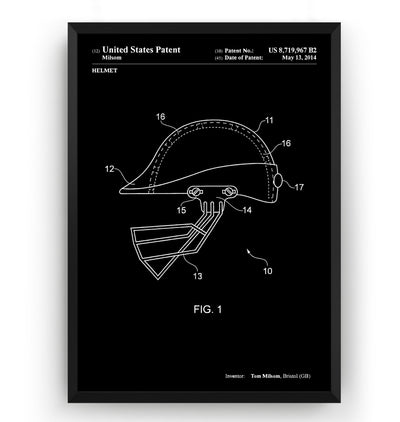 Cricket Helmet 2014 Patent Print - Magic Posters