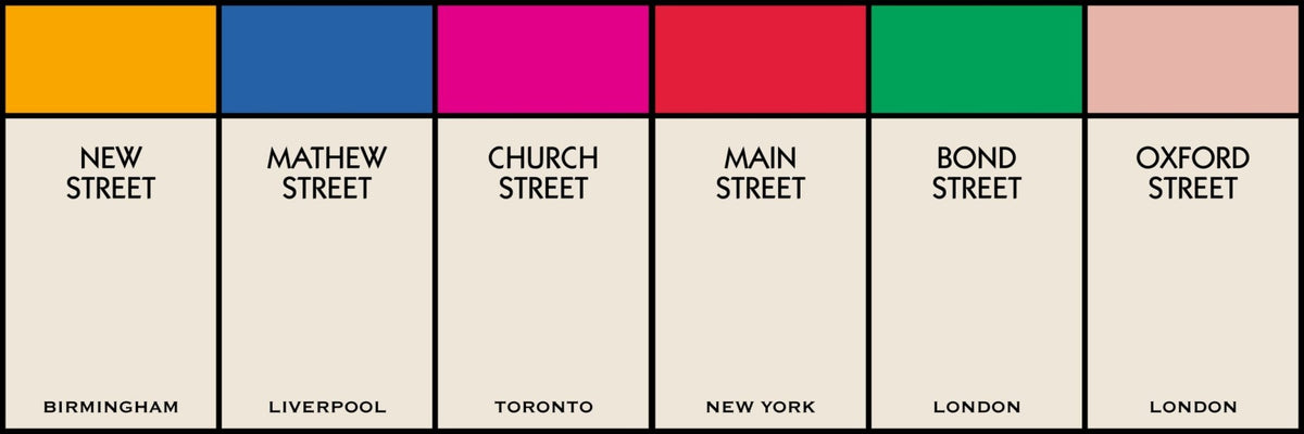 Flat artwork, 6 street names