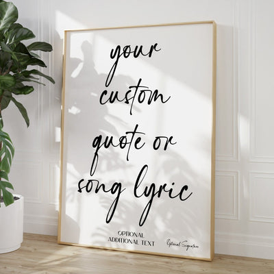 Custom Quote Or Song Lyric Print - Magic Posters