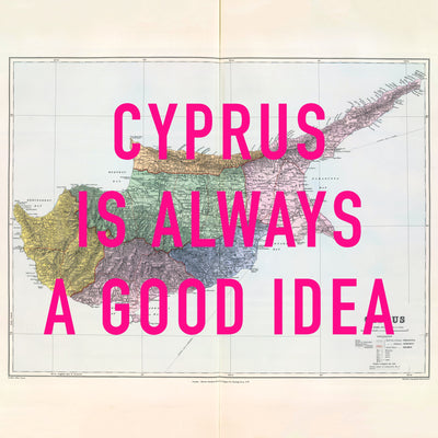 Cyprus Retro Pop Art Map Print