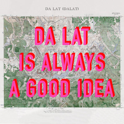 Da Lat Retro Pop Art Map Print (square) - Magic Posters
