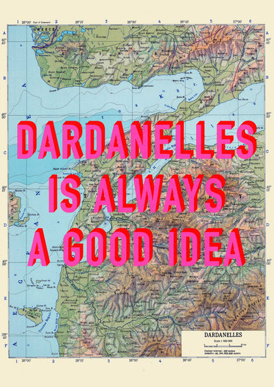Dardanelles Retro Pop Art Map Print (portrait) - Magic Posters