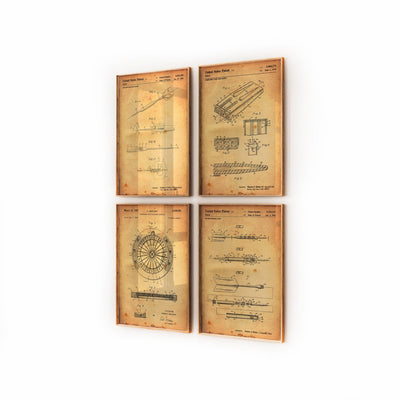 Darts Set Of 4 Patent Prints - Magic Posters