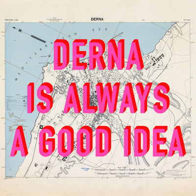 Derna Retro Pop Art Map Print (square) - Magic Posters