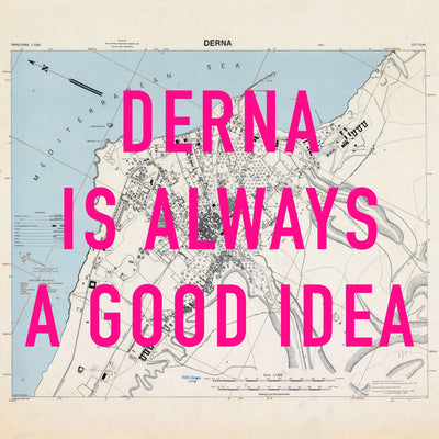 Derna Retro Pop Art Map Print (square) - Magic Posters