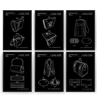 Designer Handbag Set Of 6 Patent Prints - Magic Posters
