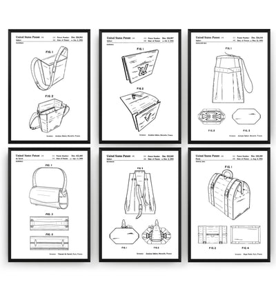 Designer Handbag Set Of 6 Patent Prints - Magic Posters