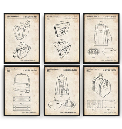Designer Handbag Set Of 6 Patent Prints - Magic Posters