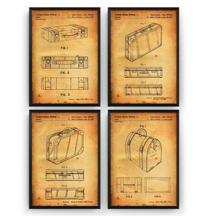 Designer Travel Set Of 4 Patent Prints - Magic Posters