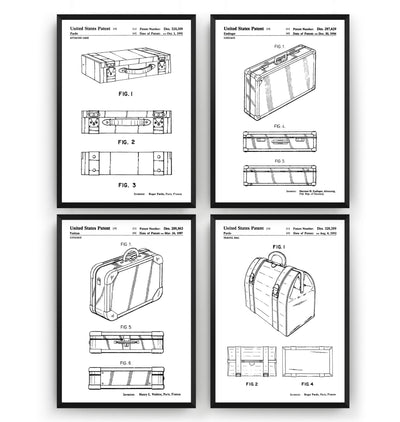 Designer Travel Set Of 4 Patent Prints - Magic Posters