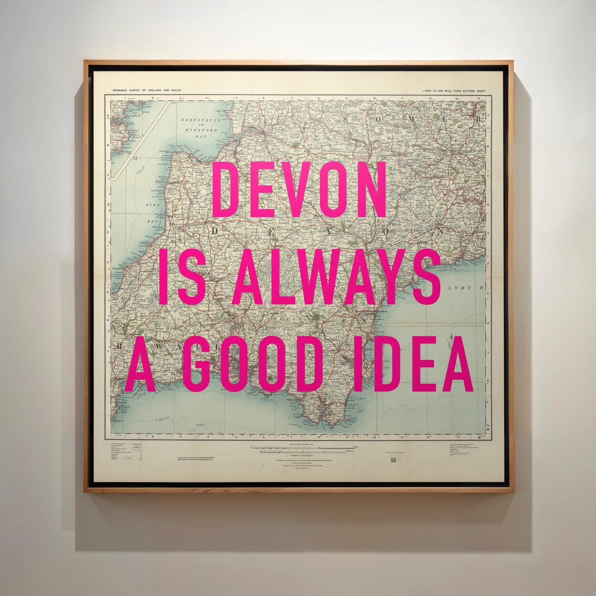 Devon Retro Pop Art Map Print - Magic Posters