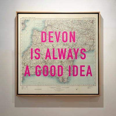 Devon Retro Pop Art Map Print - Magic Posters
