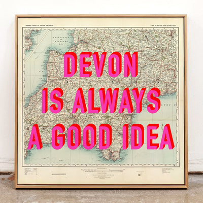 Devon Retro Pop Art Map Print - Magic Posters