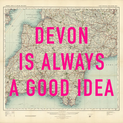Devon Retro Pop Art Map Print