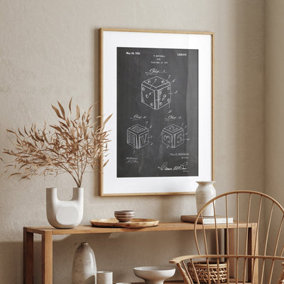 Dice 1925 Patent Print - Magic Posters