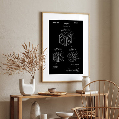 Dice 1925 Patent Print - Magic Posters