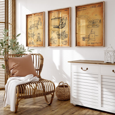 Digger Set Of 3 Patent Prints - Magic Posters