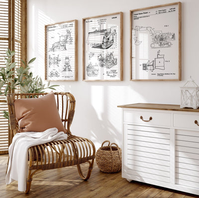 Digger Set Of 3 Patent Prints - Magic Posters