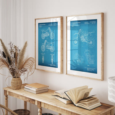 Dirt Bike Set Of 2 Patent Prints - Magic Posters