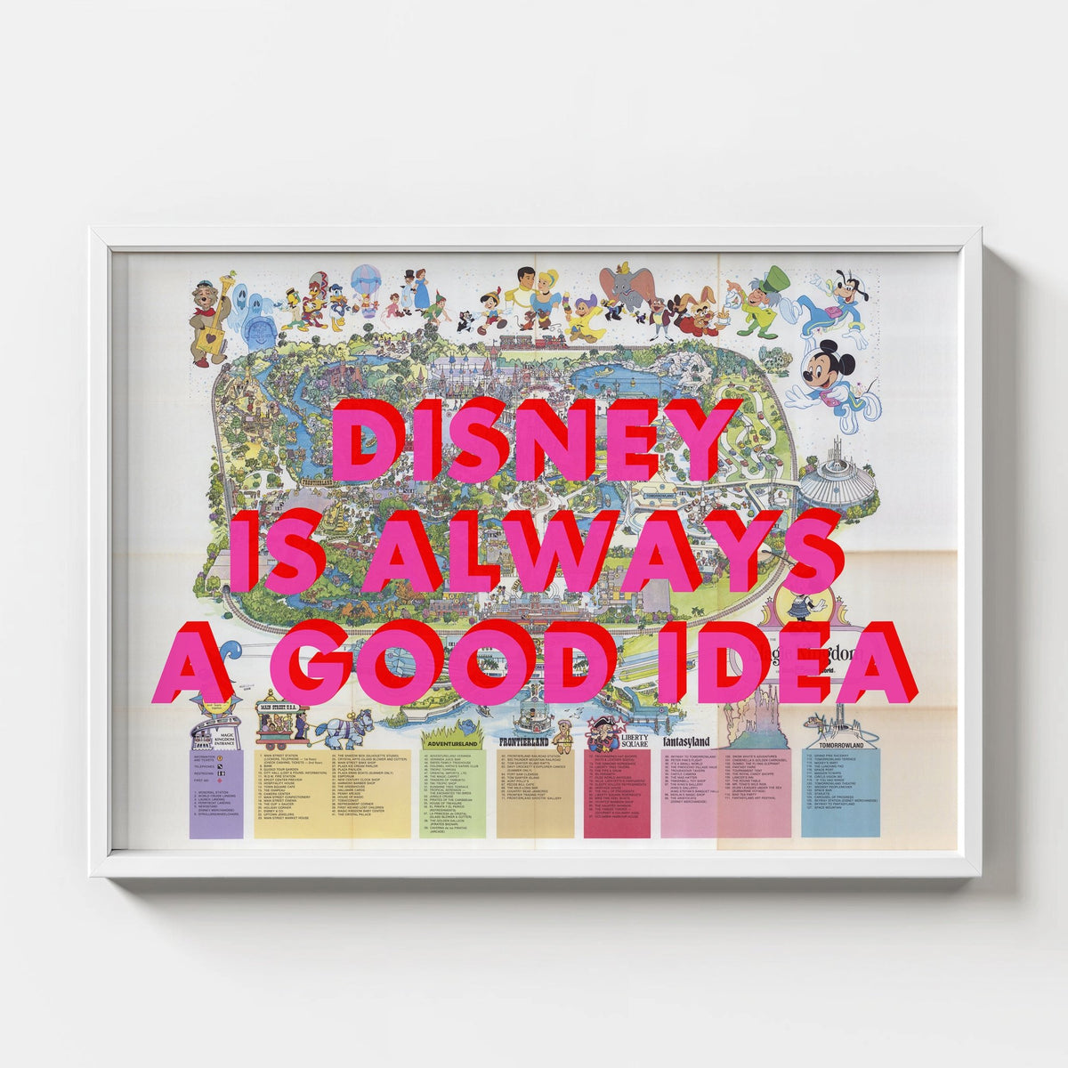 Disney World Florida Retro Pop Art Theme Park Map Print - Magic Posters