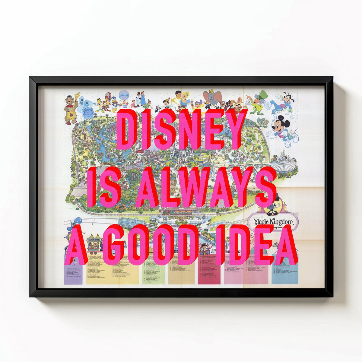 Disney World Florida Retro Pop Art Theme Park Map Print - Magic Posters