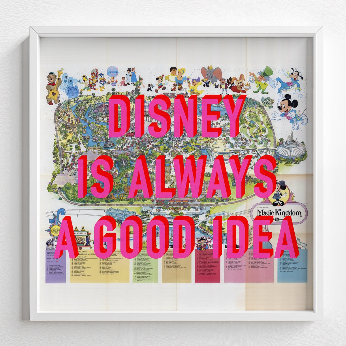 Disney World Florida Retro Pop Art Theme Park Map Print - Magic Posters