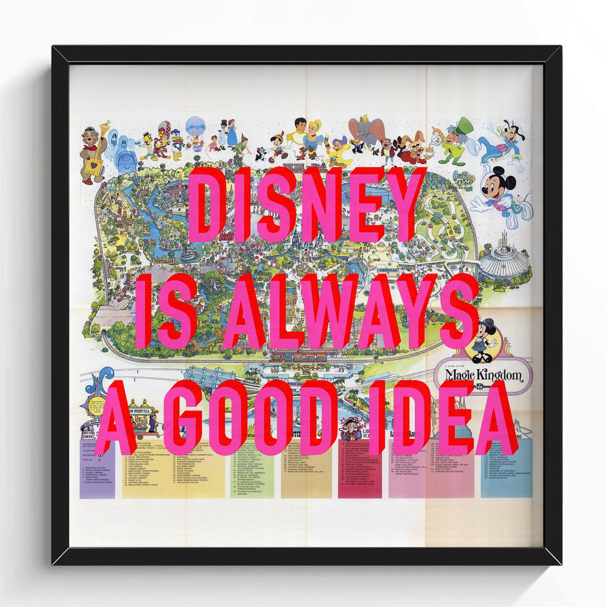 Disney World Florida Retro Pop Art Theme Park Map Print - Magic Posters