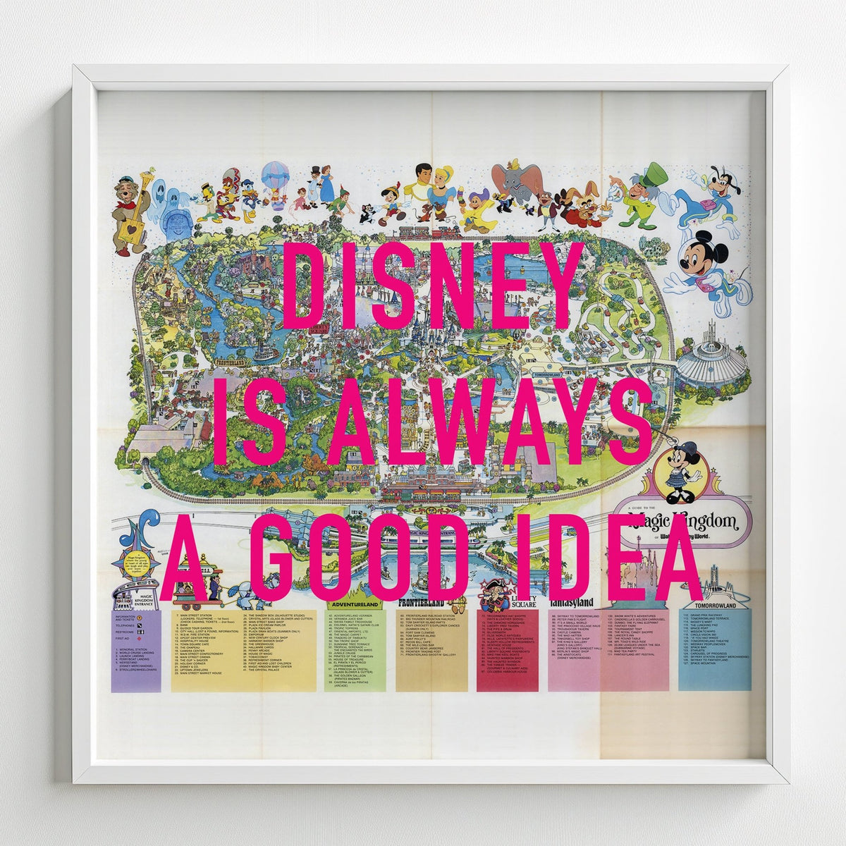 Disney World Florida Retro Pop Art Theme Park Map Print - Magic Posters