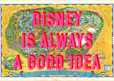 Disneyland California Retro Pop Art Theme Park Map Print