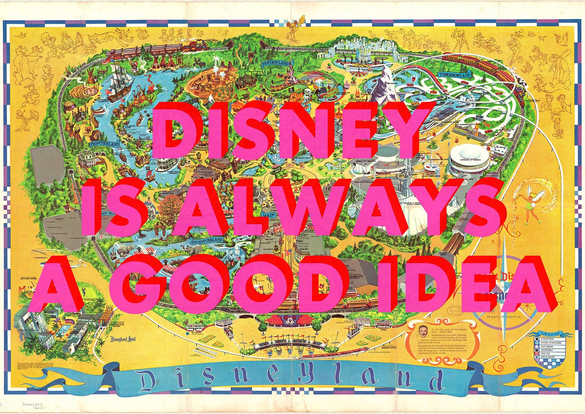 Disneyland California Retro Pop Art Theme Park Map Print
