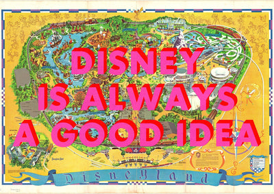 Disneyland California Retro Pop Art Theme Park Map Print