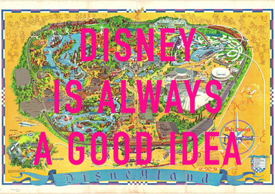 Disneyland California Retro Pop Art Theme Park Map Print