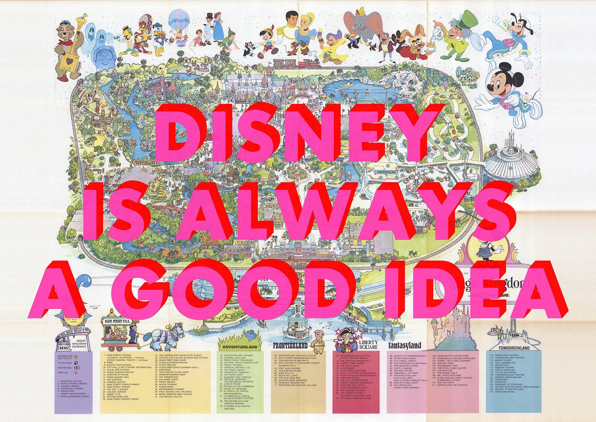 Disney World Florida Retro Pop Art Theme Park Map Print - Magic Posters