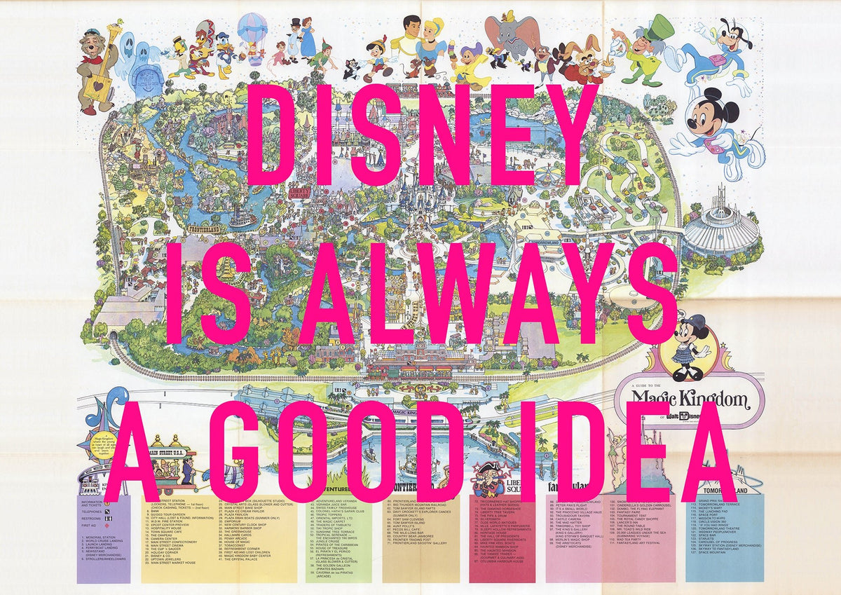 Disney World Florida Retro Pop Art Theme Park Map Print - Magic Posters