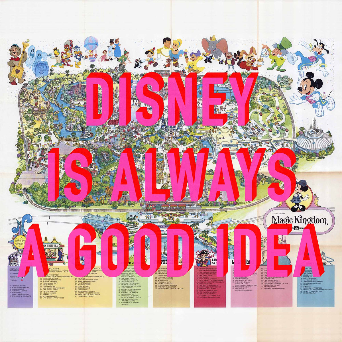 Disney World Florida Retro Pop Art Theme Park Map Print - Magic Posters