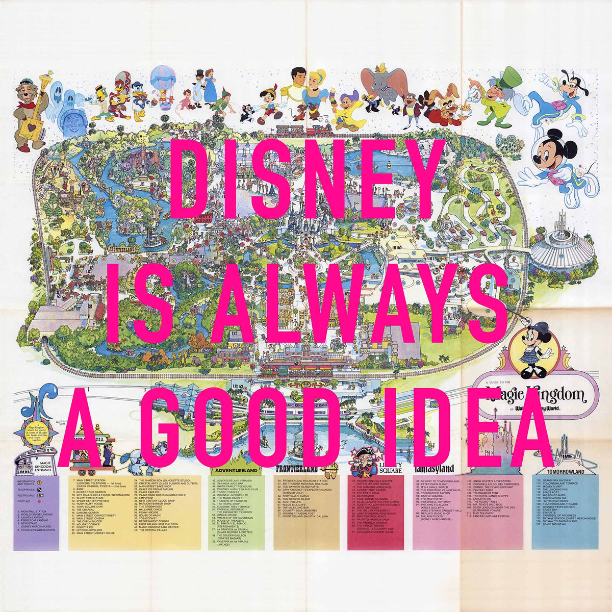 Disney World Florida Retro Pop Art Theme Park Map Print - Magic Posters