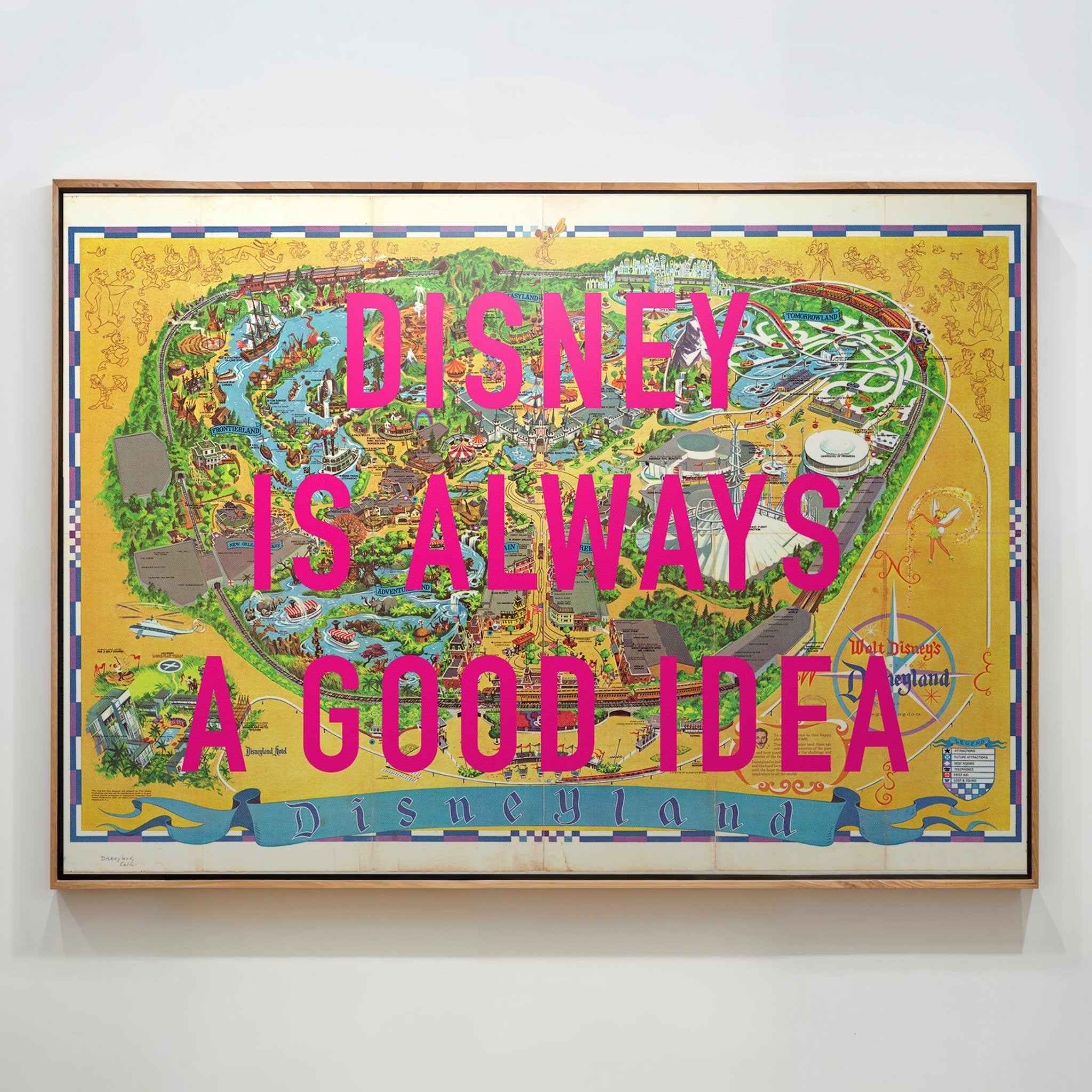 Disneyland California Retro Pop Art Theme Park Map Print - Magic Posters