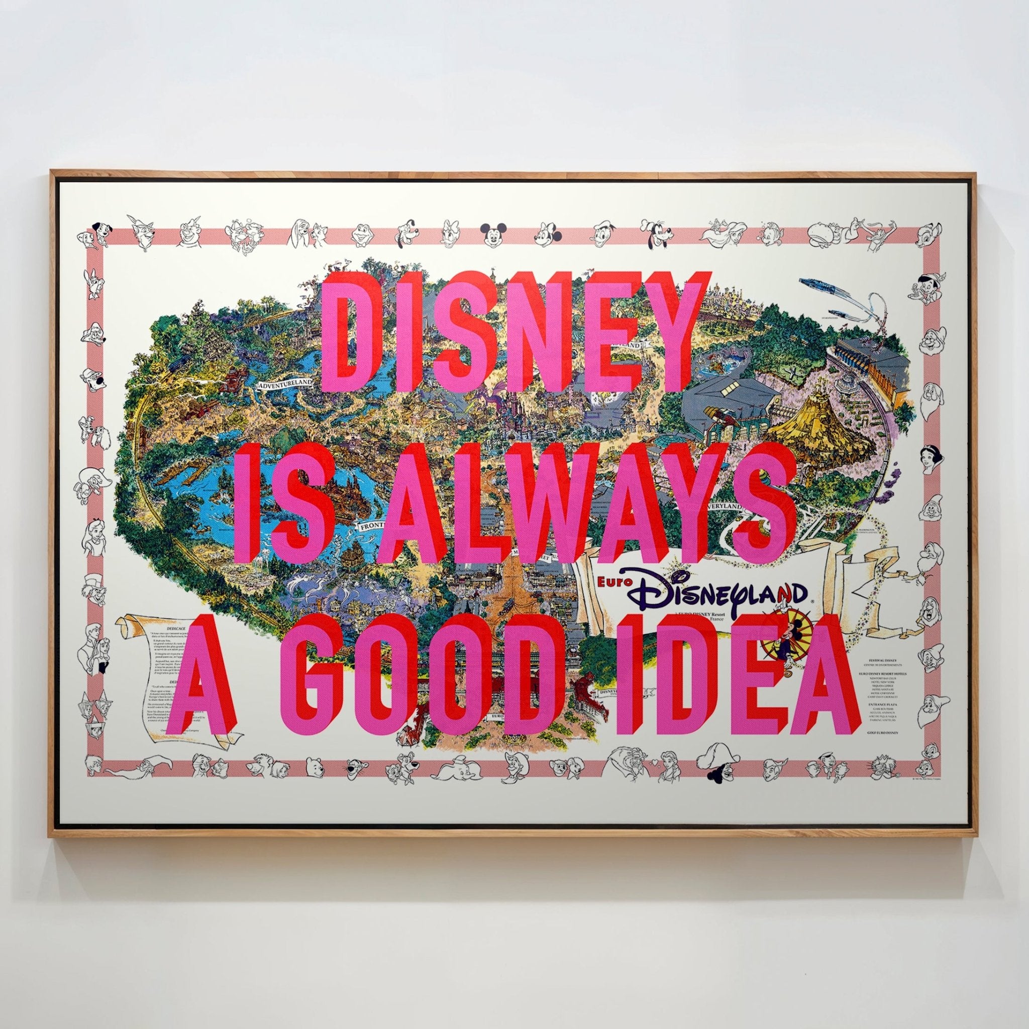 Disneyland Paris Retro Pop Art Theme Park Map Print - Magic Posters