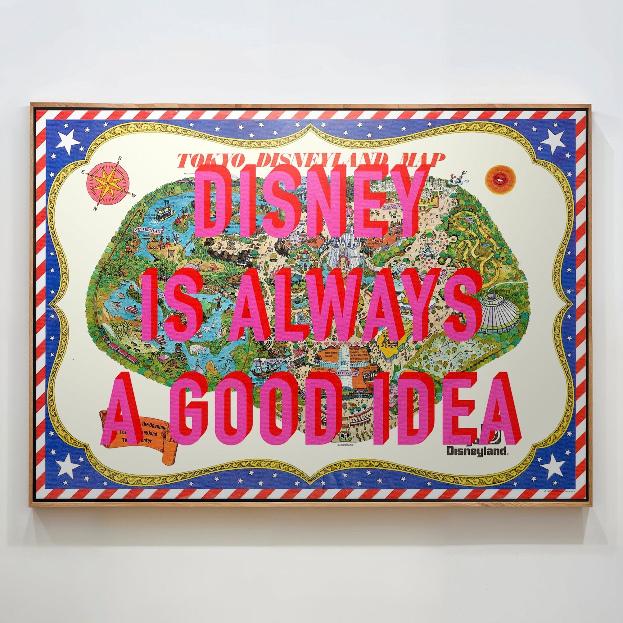 Disneyland Tokyo Retro Pop Art Theme Park Japan Map Print - Magic Posters