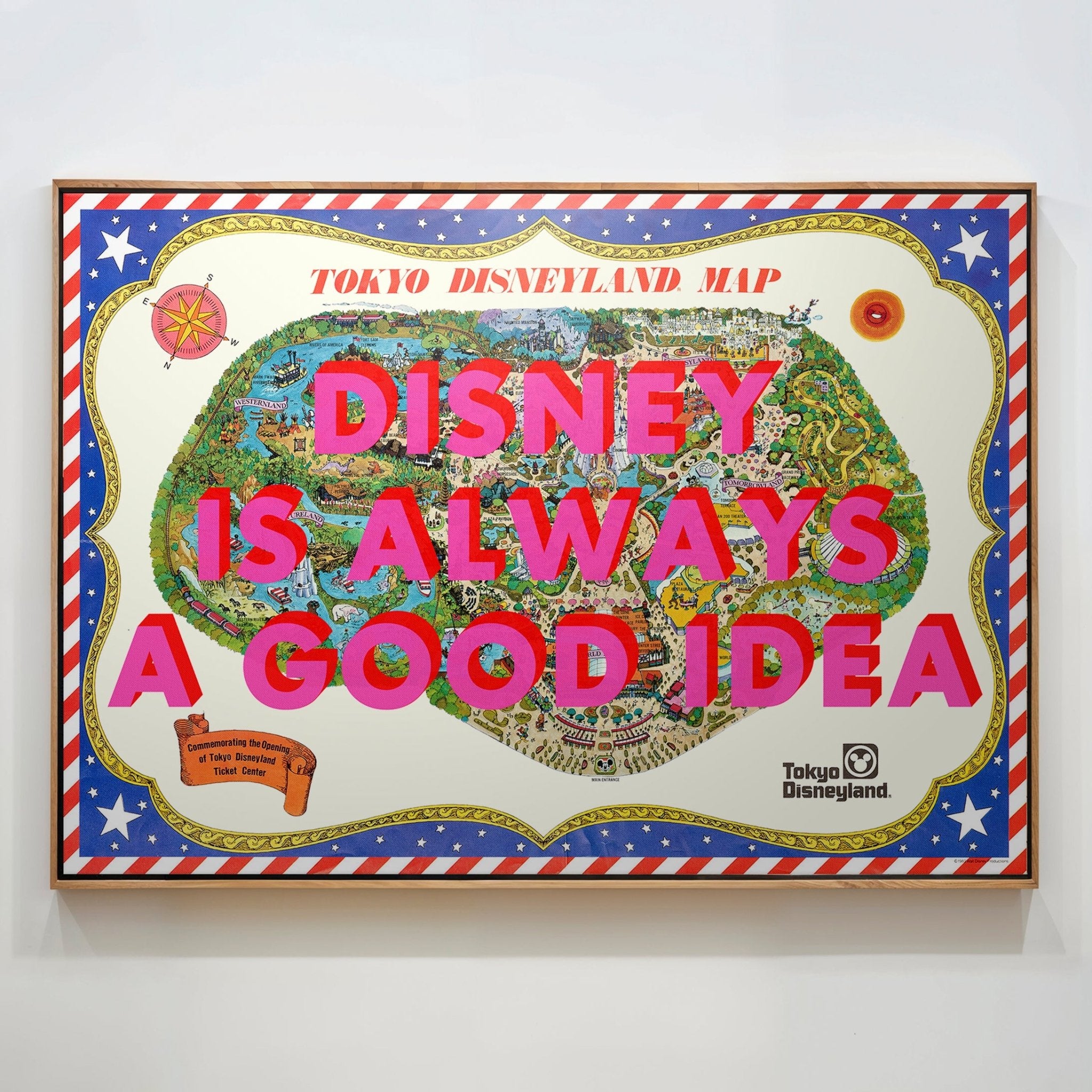 Disneyland Tokyo Retro Pop Art Theme Park Japan Map Print - Magic Posters